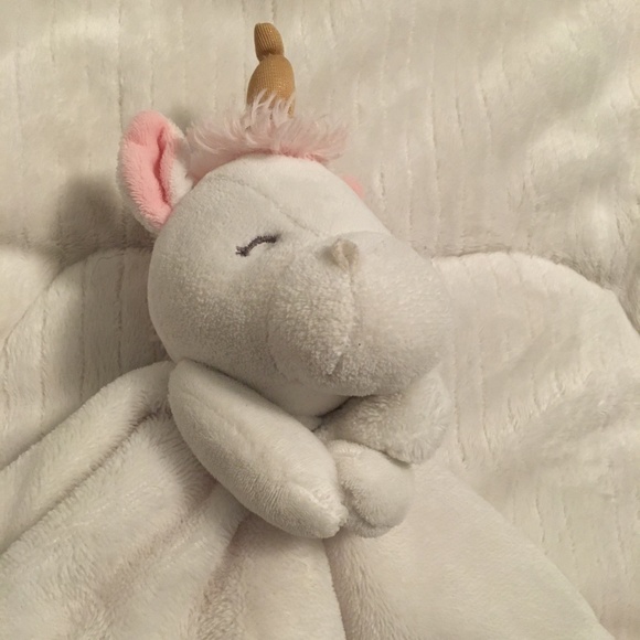 Carter's 2016 Unicorn Pink White Plush Security Blanket Baby Lovey # 67211 - Picture 2 of 7
